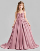 Dusty Rose Ball Gown Girls Pageant Dresses Pose