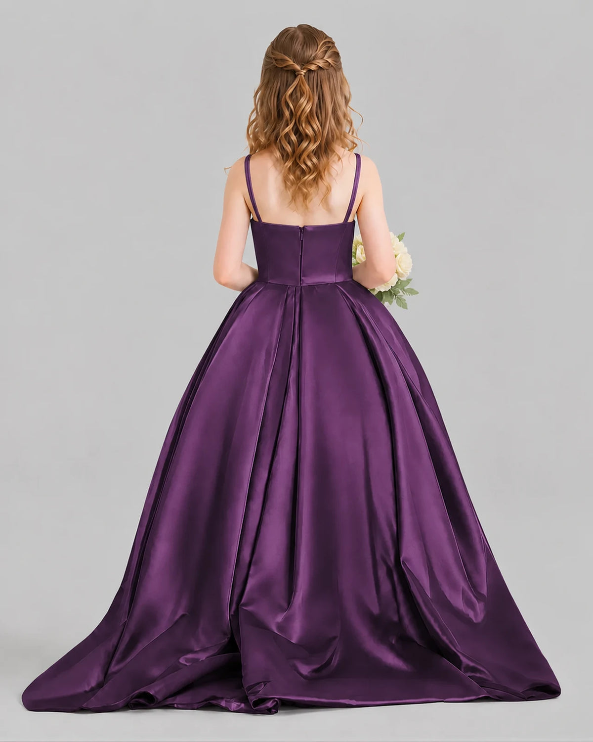 Grape Ball Gown Girls Pageant Dresses Back