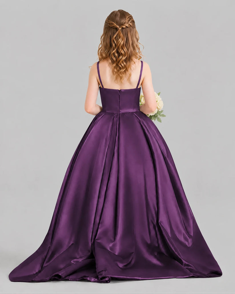 Grape Ball Gown Girls Pageant Dresses Back