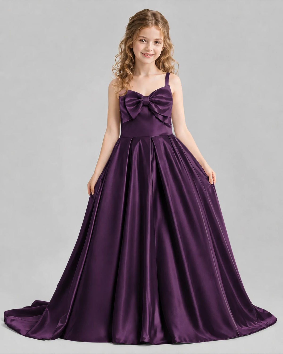 Grape Ball Gown Girls Pageant Dresses Pose