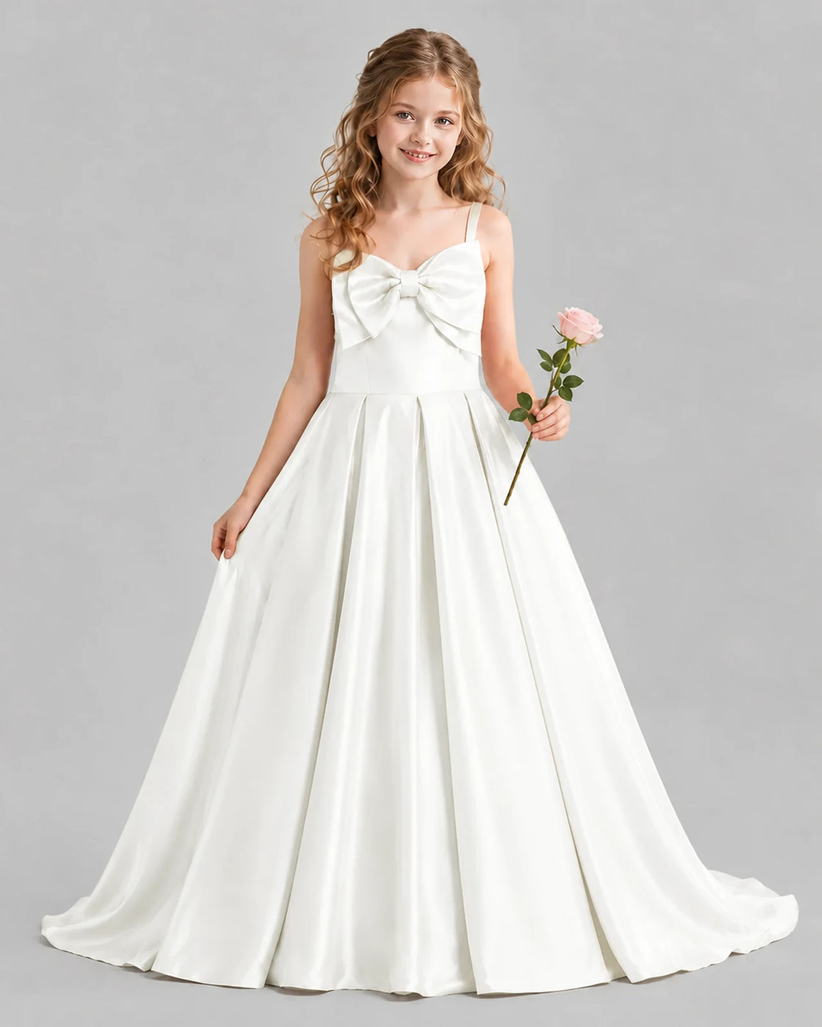 Ivory Ball Gown Girls Pageant Dresses Front