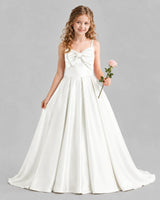 Ivory Ball Gown Girls Pageant Dresses Front