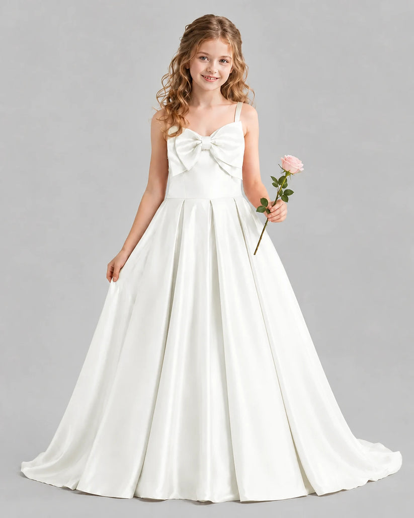 Ivory Ball Gown Girls Pageant Dresses Front