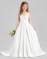 Ivory Ball Gown Girls Pageant Dresses Pose