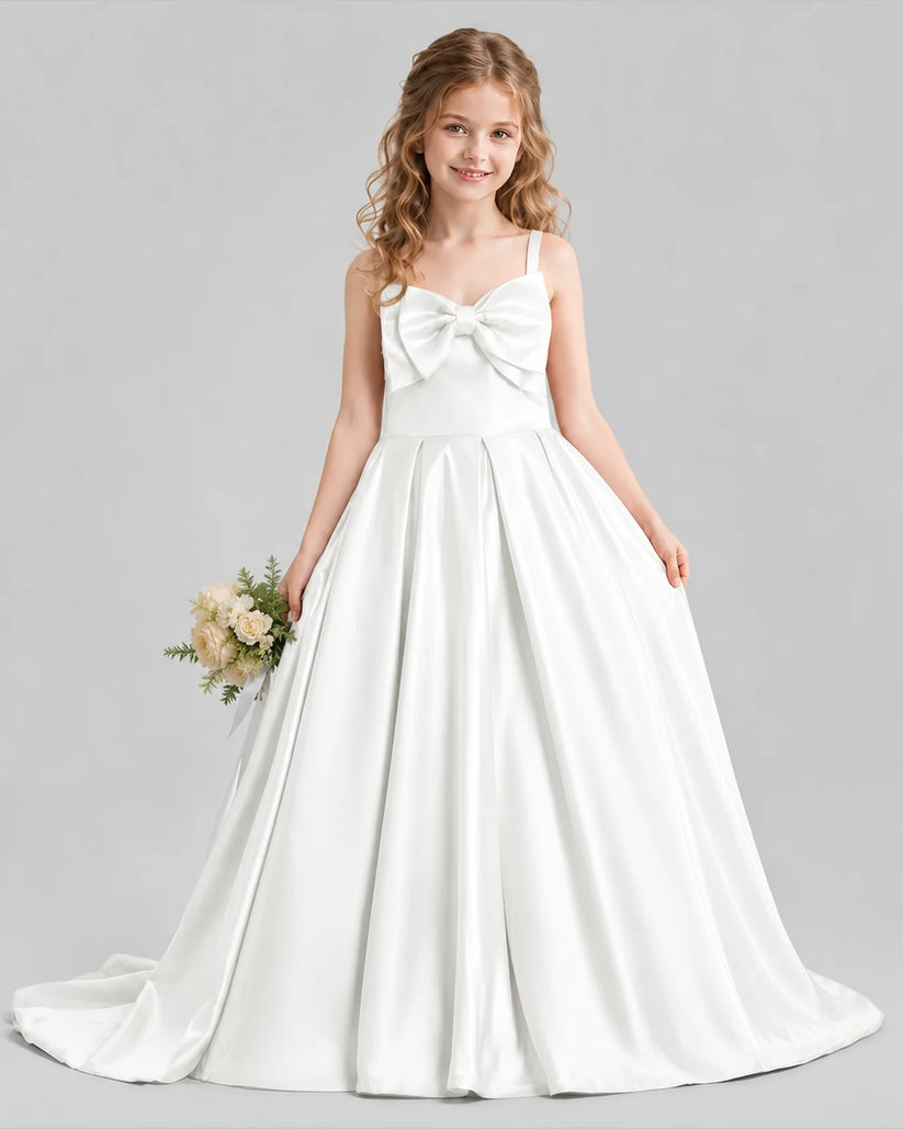 Ivory Ball Gown Girls Pageant Dresses Pose