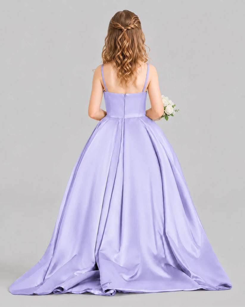 Lavender Ball Gown Girls Pageant Dresses Back