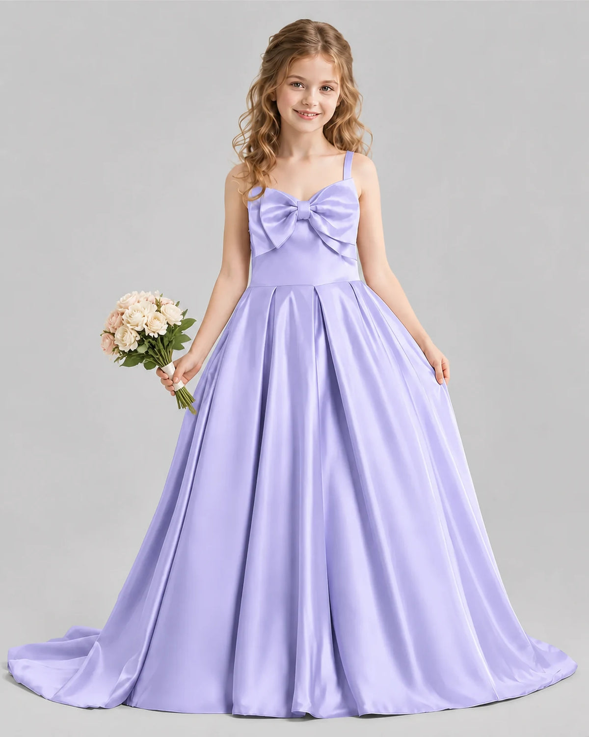 Lavender Ball Gown Girls Pageant Dresses Pose