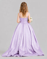 Lilac Ball Gown Girls Pageant Dresses Back