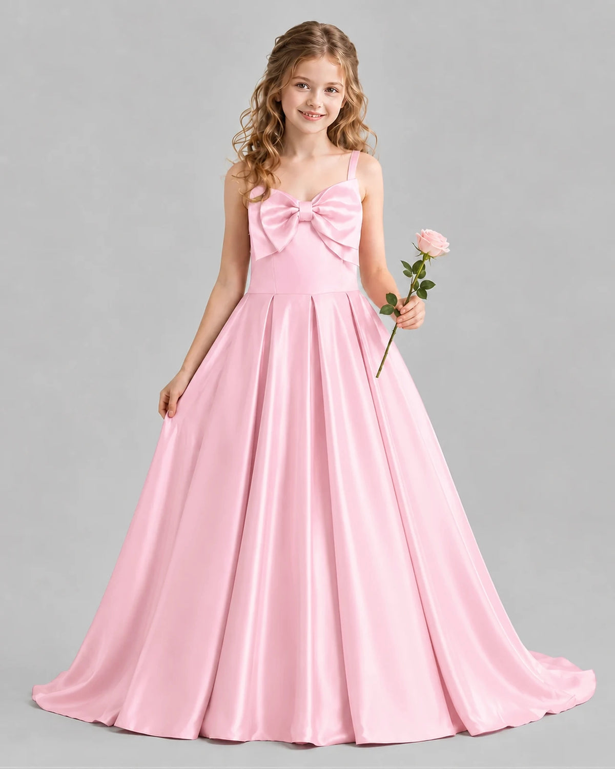 Pink Ball Gown Girls Pageant Dresses Front