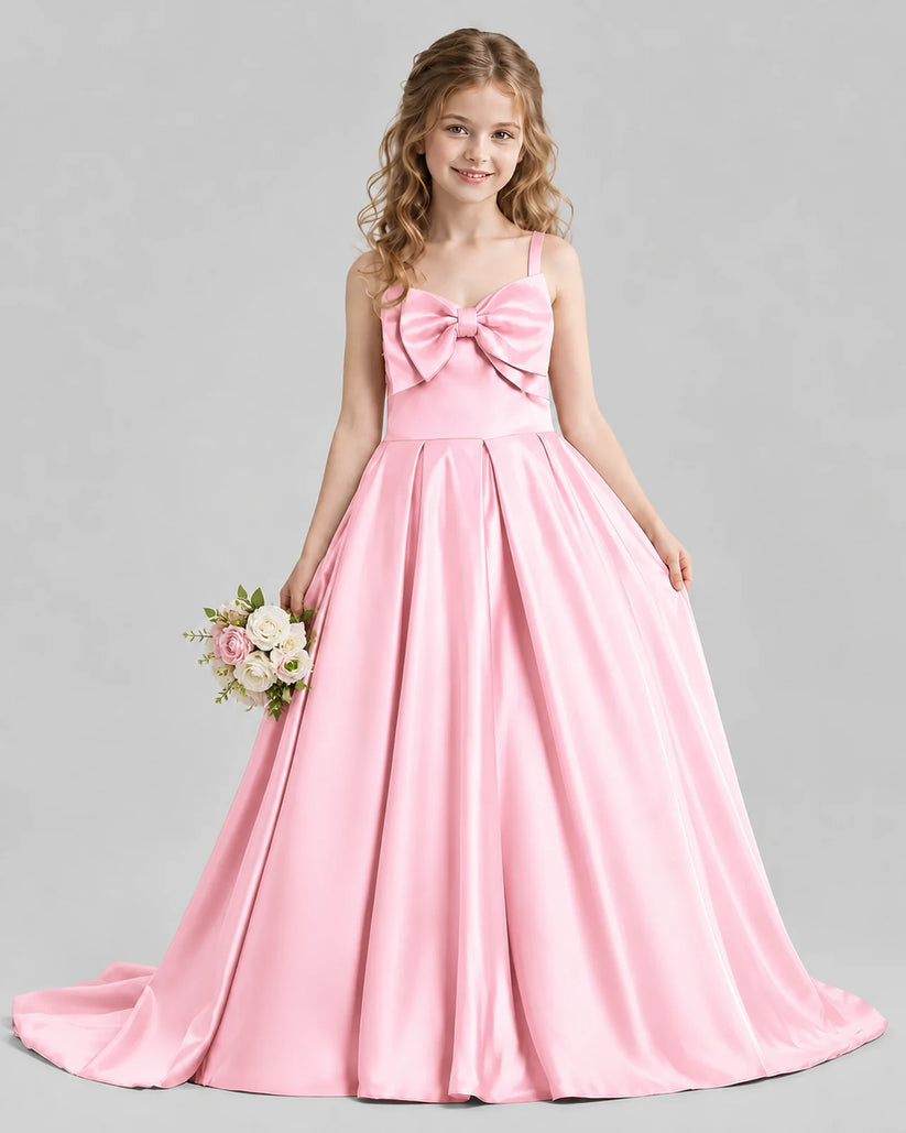 Pink Ball Gown Girls Pageant Dresses Pose