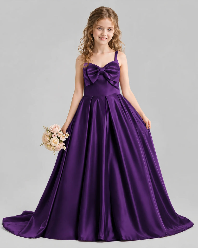 Purple Ball Gown Girls Pageant Dresses Pose