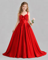 Red Ball Gown Girls Pageant Dresses Front