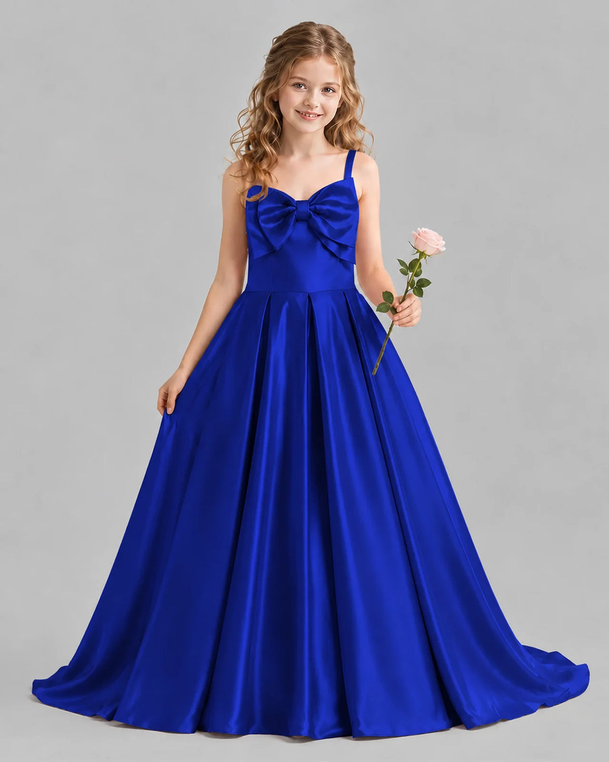 Royal Blue Ball Gown Girls Pageant Dresses Front