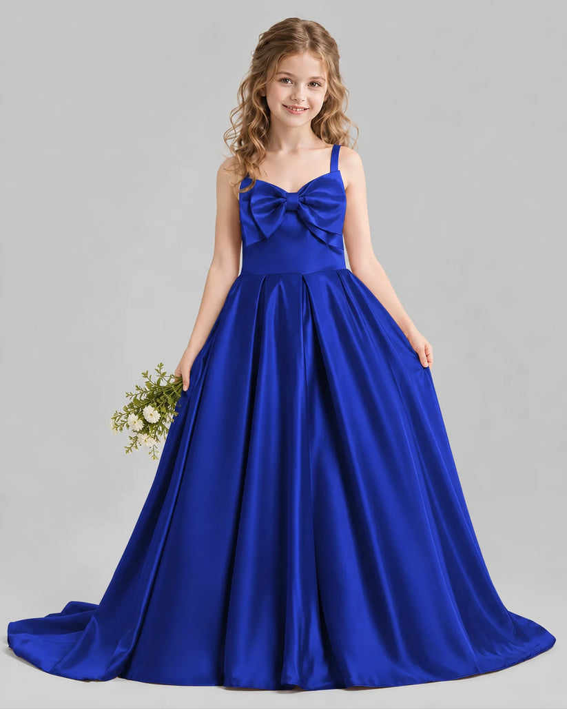 Royal Blue Ball Gown Girls Pageant Dresses Pose