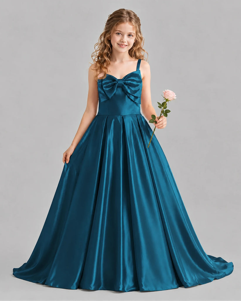 Teal Ball Gown Girls Pageant Dresses Front