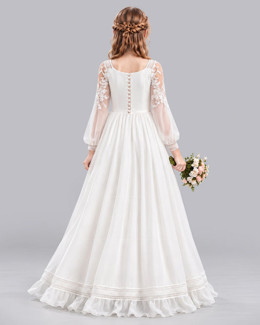 Ivory Ball Gown First Communion Dresses Back  [Shared]