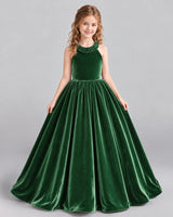 Emerald Green Ball Gown Girls Formal Dress Front