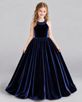 Navy Blue Ball Gown Girls Formal Dress Front