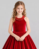 Red Ball Gown Girls Formal Dress Detail [Shared]
