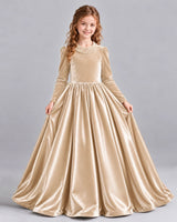 Champagne Ball Gown Girls Formal Dress Front
