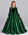 Dideyttawl Beaded Velvet Ball Gown Dress for Girls Formal Events