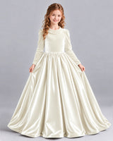 Ivory Ball Gown Girls Formal Dress Front