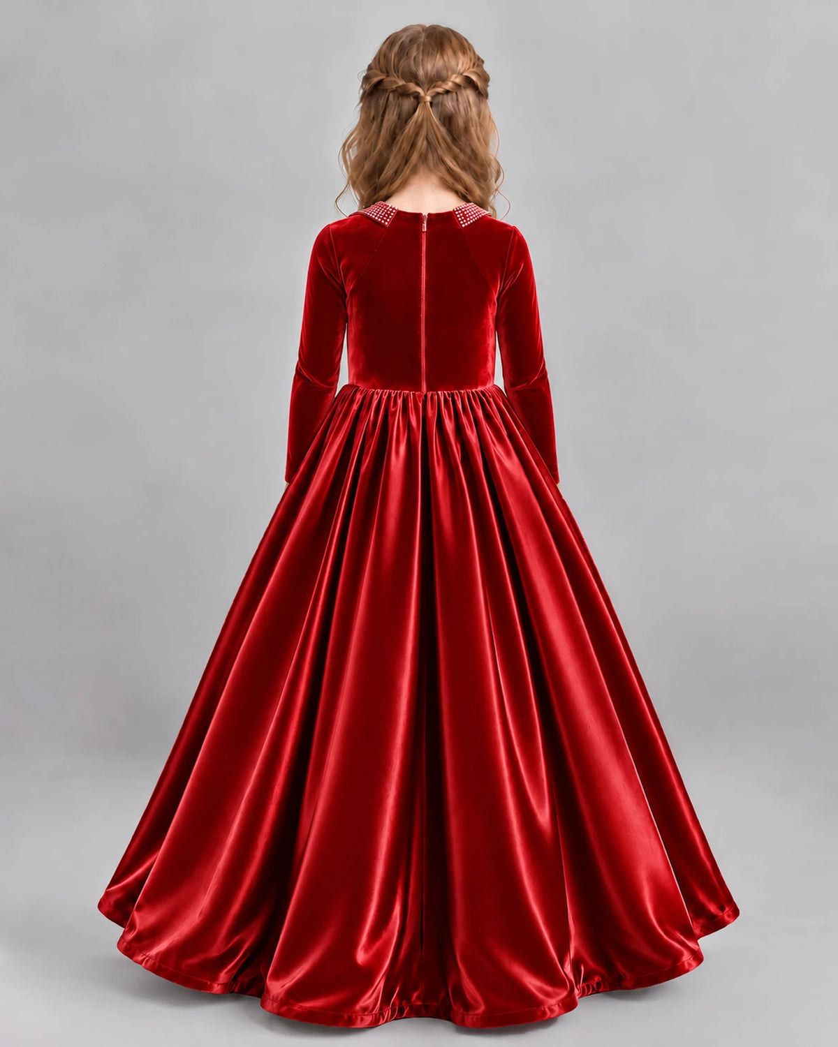 Red Ball Gown Girls Formal Dress Back [Shared]