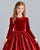 Red Ball Gown Girls Formal Dress Detail [Shared]