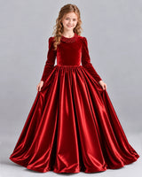 Red Ball Gown Girls Formal Dress Front