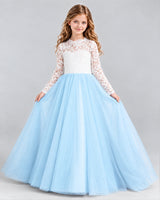 Baby Blue Ball Gown Girls Formal Dresses Front