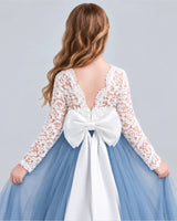 Dusty Blue Ball Gown Girls Formal Dresses Back_Detail [Shared]