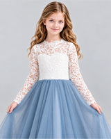 Dusty Blue Ball Gown Girls Formal Dresses Detail [Shared]