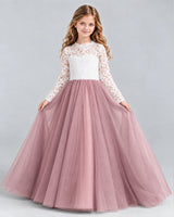 Dusty Rose Ball Gown Girls Formal Dresses Front