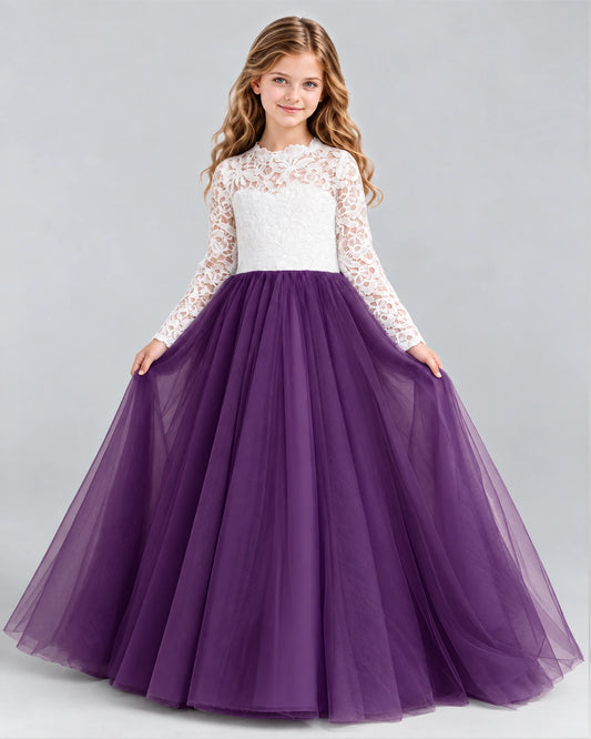 Grape Ball Gown Girls Formal Dresses Front