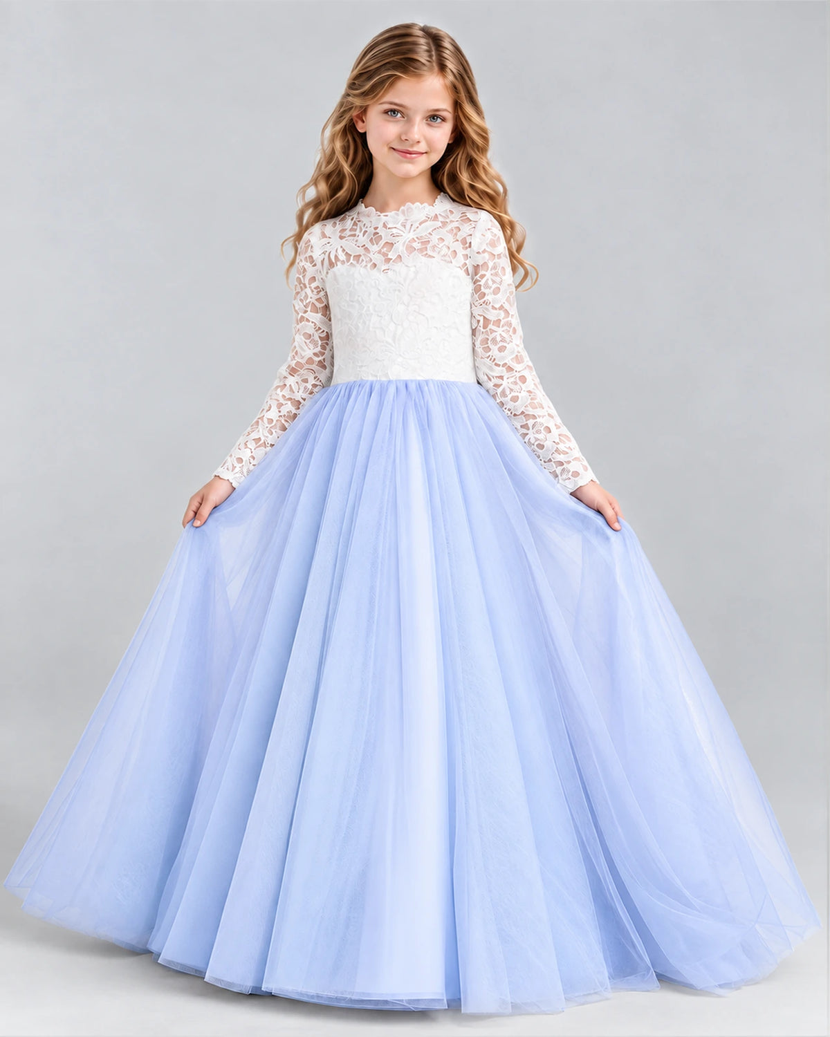 Lavender Ball Gown Girls Formal Dresses Front