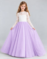 Lilac Ball Gown Girls Formal Dresses Front