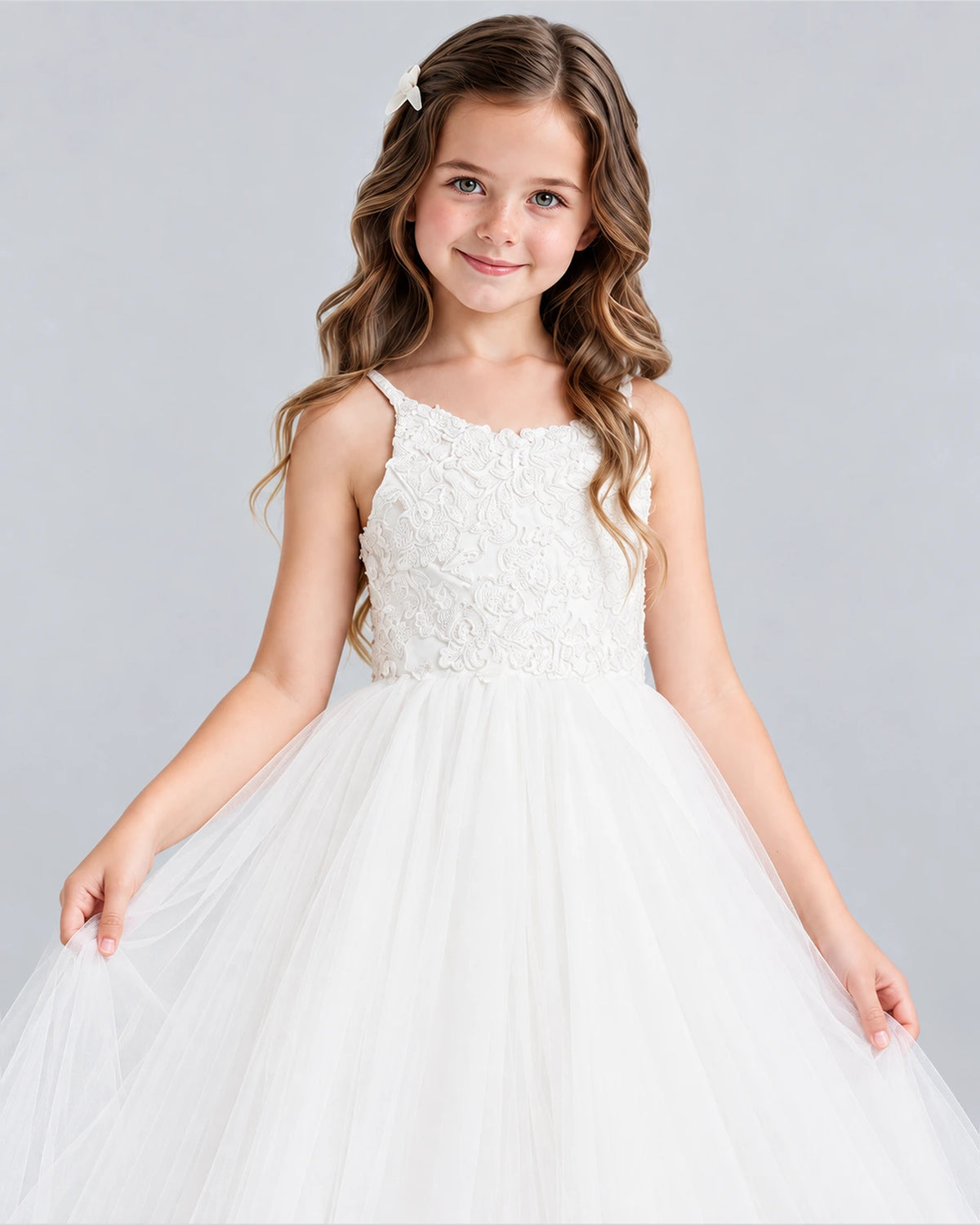 White Ball Gown Flower Girl Dresses Detail [Shared]