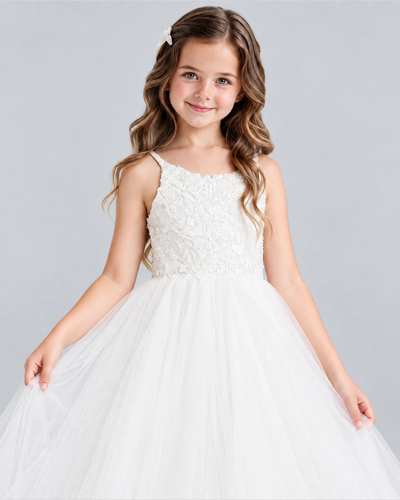 White Ball Gown Flower Girl Dresses Detail [Shared]