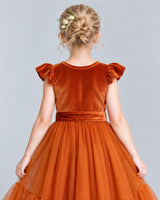 Burnt Orange A-line Junior Bridesmaid Dresses Back_Detail [Shared]