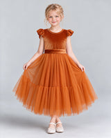 Burnt Orange A-line Junior Bridesmaid Dresses Pose [Shared]