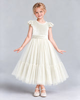 Ivory A-line Junior Bridesmaid Dresses Front