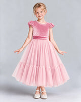 Pink A-line Junior Bridesmaid Dresses Front