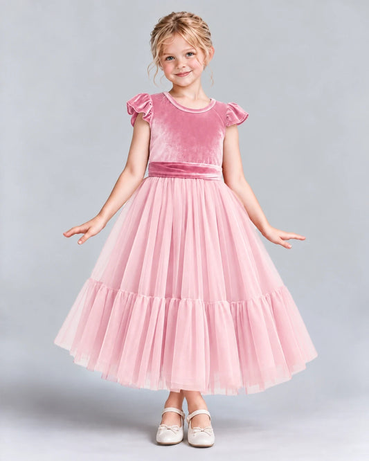 Pink A-line Junior Bridesmaid Dresses Front