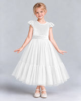 White A-line Junior Bridesmaid Dresses Front