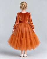 Burnt Orange Ball Gown Girls Formal Dress Back [Shared]