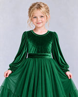 Dark Green Ball Gown Girls Formal Dress Detail [Shared]