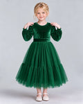 Dideyttawl Long Sleeve Layered Dress for Girls Formal Events