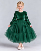 Dark Green Ball Gown Girls Formal Dress Pose [Shared]