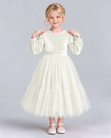 Ivory Ball Gown Girls Formal Dress Front
