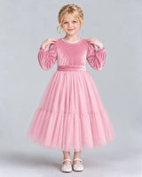 Pink Ball Gown Girls Formal Dress Front